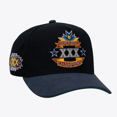 Dallas Cowboys Super Bowl XXX Champions Lux Pro Snapback - Black - Mitchell & Ness