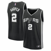 Fanatics Dylan Harper San Antonio Spurs 2025 NBA Draft First Round Pick Fast Break Replica Jersey Icon Edition Black