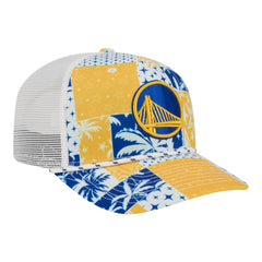 New Era Golden State Warriors Fan Pack Tropical Pattern 9SEVENTY Adjustable Hat White