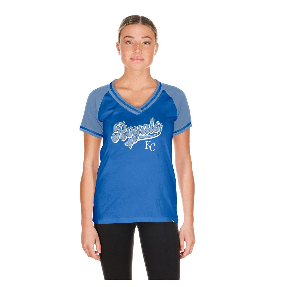 Kansas City Royals New Era Women's Gameday V-Neck T-Shirt Outlet