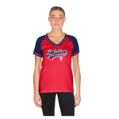 Philadelphia Phillies New Era Women's Gameday V-Neck T-Shirt Outlet
