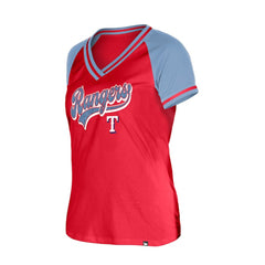 Texas Rangers New Era Women's Gameday V-Neck T-Shirt Discount