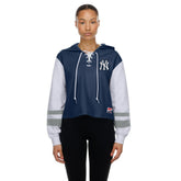 New York Yankees New Era Women's Boxy Lace-Up Hoodie Sale