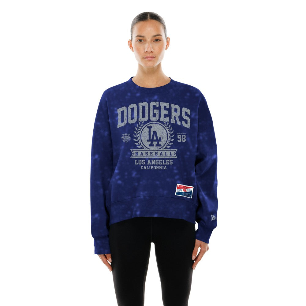 Los Angeles Dodgers New Era Women's Throwback Oversized Boxy Sweatshirt Discount
