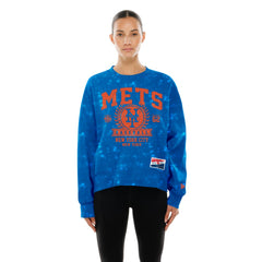New York Mets New Era Women's Throwback Oversized Boxy Sweatshirt Sale