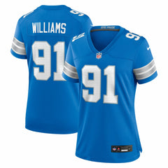 Tyleik Williams Detroit Lions Women's Team Game Jersey - Blue - Nike