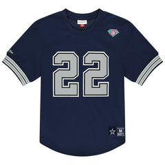 Emmitt Smith Dallas Cowboys Retired Player Name & Number Mesh T-Shirt - Navy - Mitchell & Ness