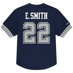 Emmitt Smith Dallas Cowboys Retired Player Name & Number Mesh T-Shirt - Navy - Mitchell & Ness