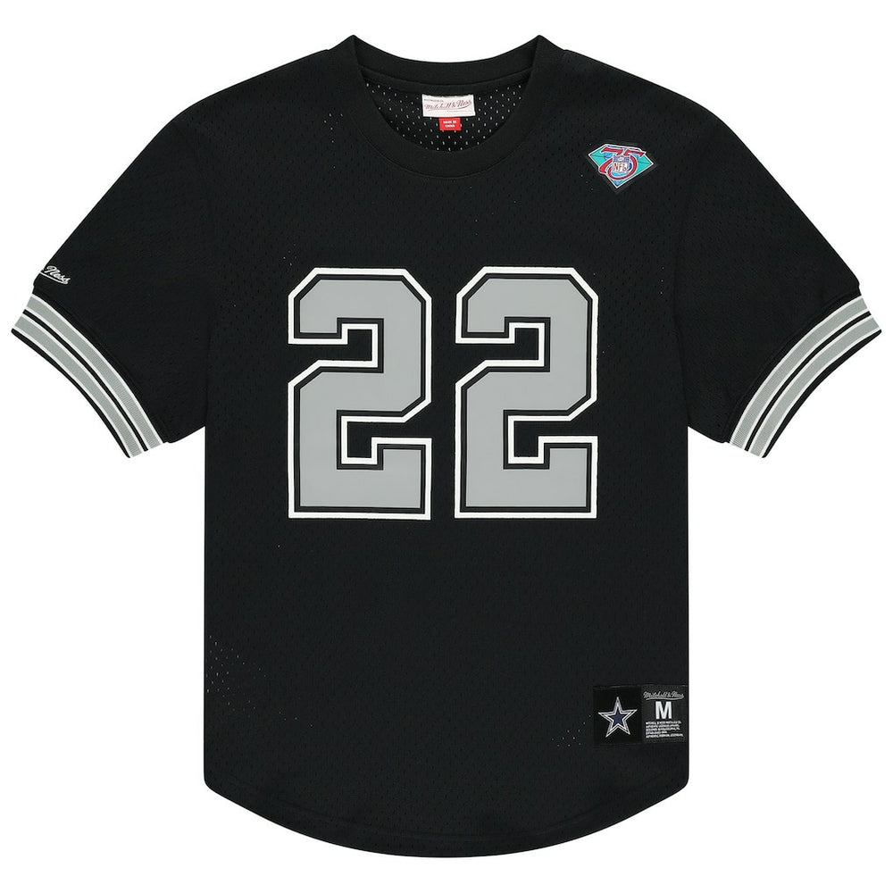 Emmitt Smith Dallas Cowboys Retired Player Name & Number Mesh Top - Black - Mitchell & Ness