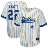 Emmitt Smith Dallas Cowboys Youth Retired Player Name & Number Baseball Jersey - Cream - Mitchell & Ness