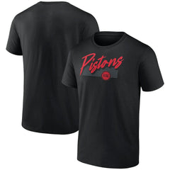 Detroit Pistons Color Block Slant Quick Strike T-Shirt Black