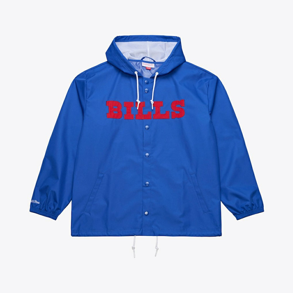 Buffalo Bills Coaches Full-Snap Hooded Windbreaker Jacket - Royal - Mitchell & Ness