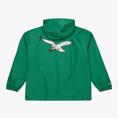 Philadelphia Eagles Coaches Full-Snap Hooded Windbreaker Jacket - Kelly Green - Mitchell & Ness