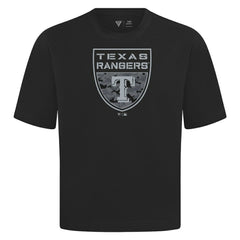 Texas Rangers Levelwear Oversized Luxe Signature Knit Buckler T-Shirt for sale