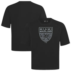 Miami Marlins Levelwear Oversized Luxe Signature Knit Buckler T-Shirt Discount