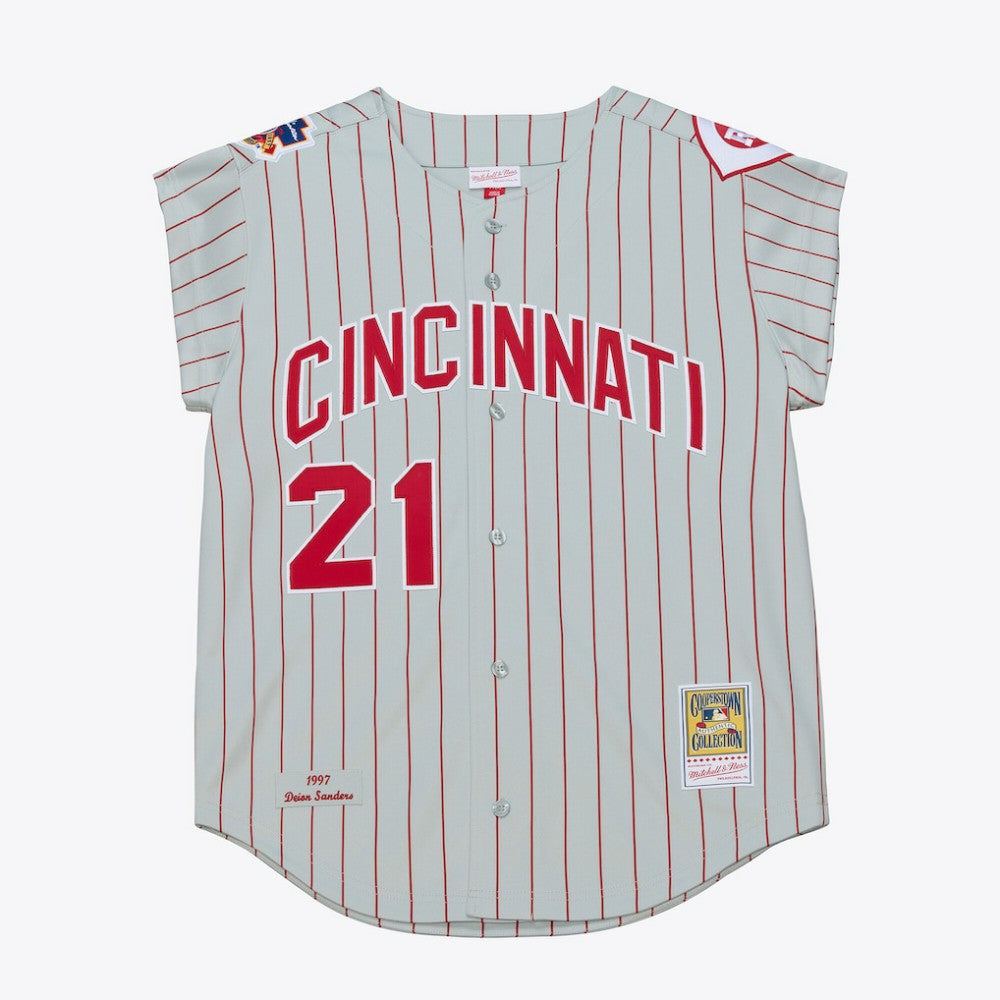 Deion Sanders Cincinnati Reds Mitchell & Ness 1997 Authentic Jersey Sale