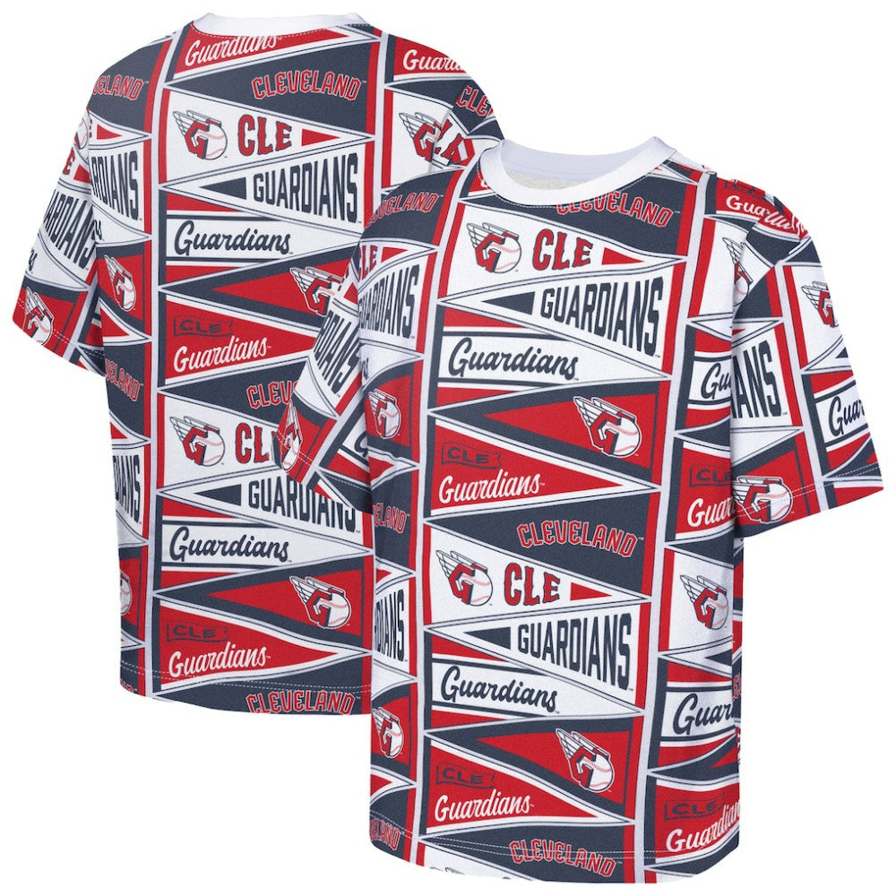 Cleveland Guardians Outerstuff Youth All-Over Pennant T-Shirt Discount