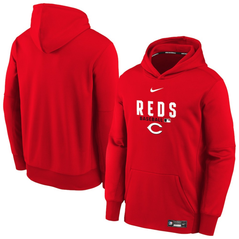 Cincinnati Reds Nike Youth Authentic Collection Therma-FIT Hoodie Online