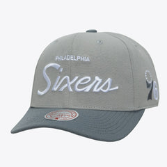 Mitchell & Ness Philadelphia 76ers Thunderstorm Head Coach Pro Crown Snapback Hat Gray