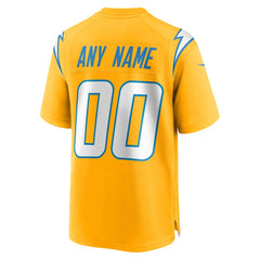 Los Angeles Chargers Alternate Charger Power Game Custom Jersey - Gold - Nike