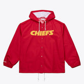 Kansas City Chiefs Coaches Full-Snap Hooded Windbreaker Jacket - Red - Mitchell & Ness