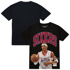 Mitchell & Ness Allen Iverson Philadelphia 76ers Hardwood Classics Player Arch T-Shirt Black