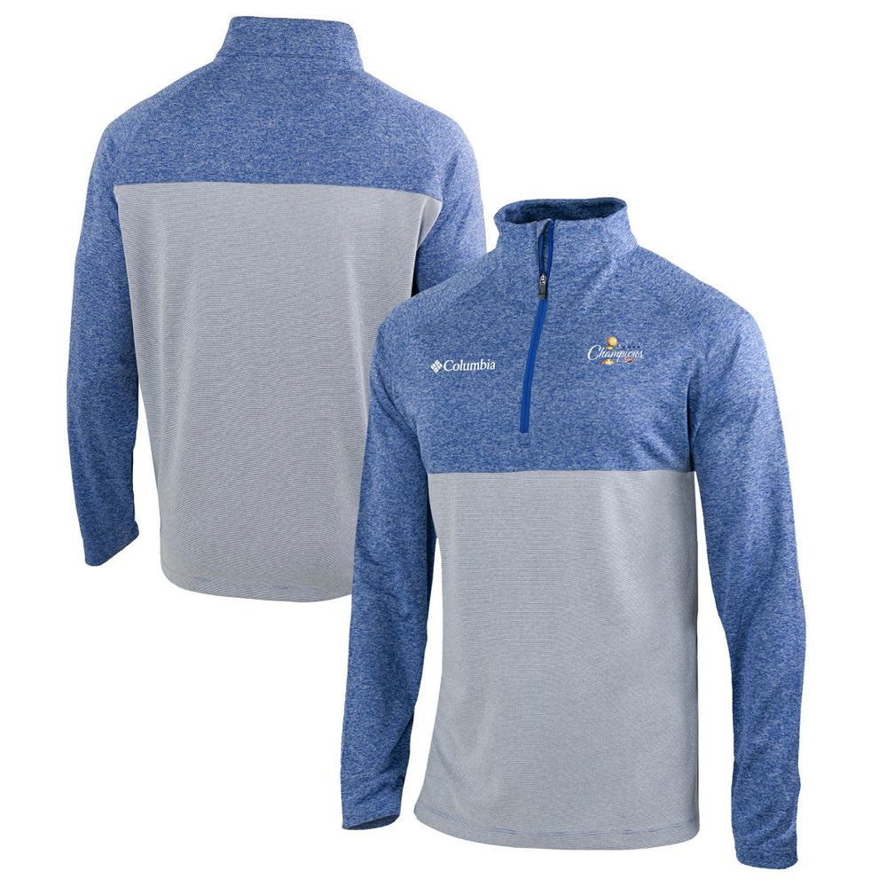 Columbia Oklahoma City Thunder 2025 NBA Finals Champions Rockin' It Raglan Omni-Wick Quarter-Zip Pullover Blue