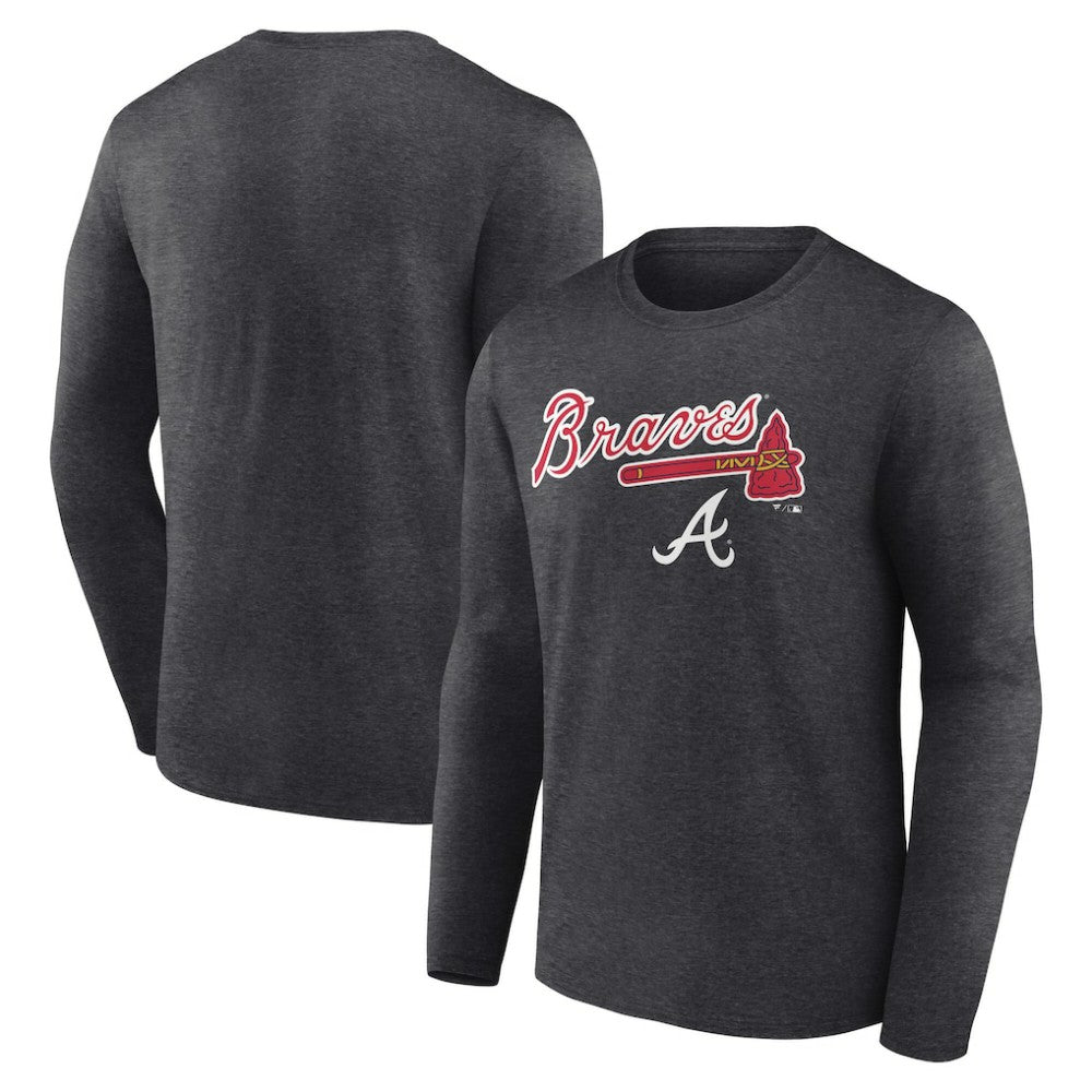 Atlanta Braves Team Lockup Long Sleeve T-Shirt Discount