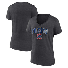 Chicago Cubs Women's Team Lockup V-Neck T-Shirt for sale