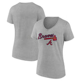 Atlanta Braves Women's Team Lockup V-Neck T-Shirt for sale