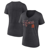 Detroit Tigers Women's Team Lockup V-Neck T-Shirt Discount