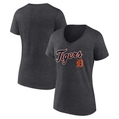 Detroit Tigers Women's Team Lockup V-Neck T-Shirt Discount