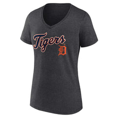 Detroit Tigers Women's Team Lockup V-Neck T-Shirt Discount