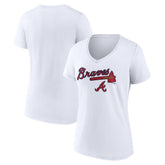 Atlanta Braves Women's Team Lockup V-Neck T-Shirt Near Me