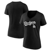 Los Angeles Dodgers Women's Team Lockup V-Neck T-Shirt Online