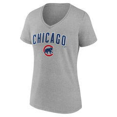 Chicago Cubs Women's Team Lockup V-Neck T-Shirt Online