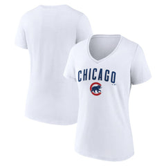 Chicago Cubs Women's Team Lockup V-Neck T-Shirt for sale