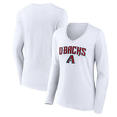 Arizona Diamondbacks Women's Team Lockup Long Sleeve V-Neck T-Shirt Discount