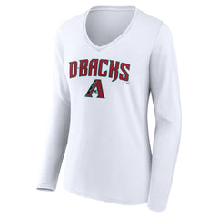 Arizona Diamondbacks Women's Team Lockup Long Sleeve V-Neck T-Shirt Discount