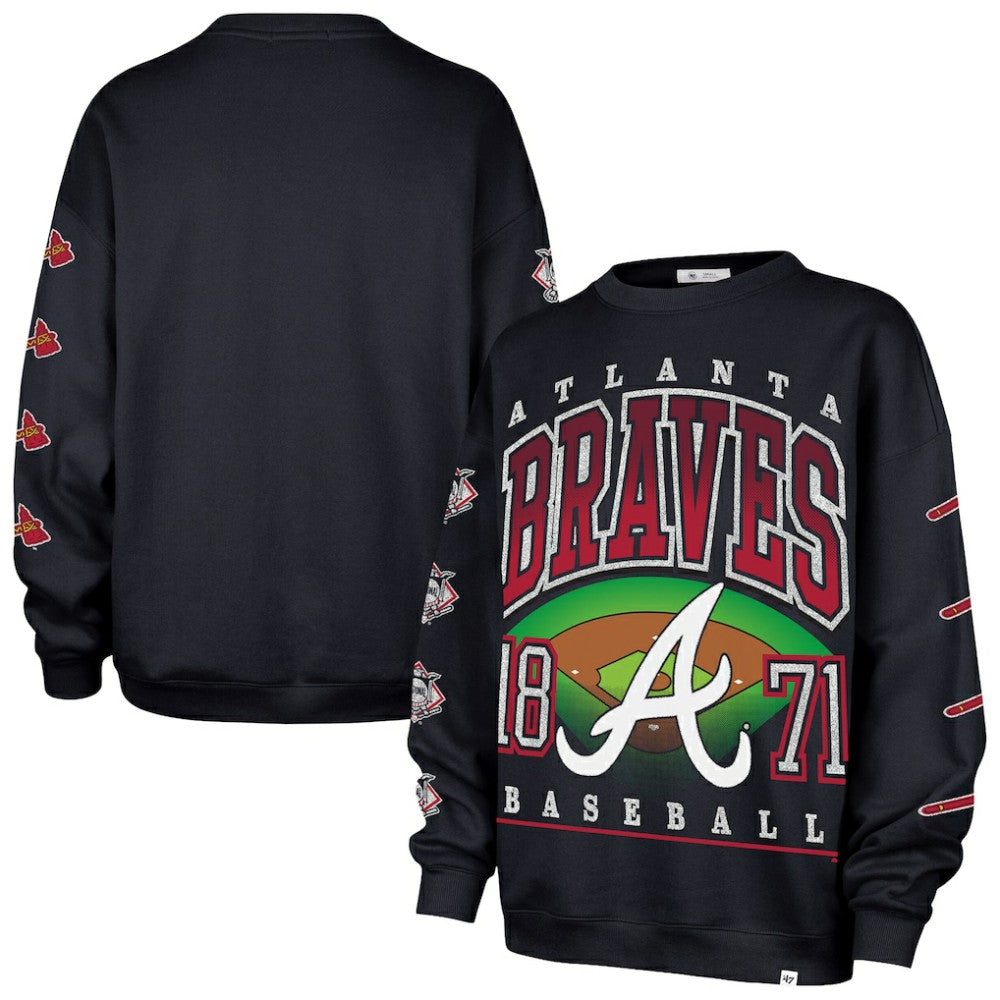 Atlanta Braves '47 Women's Trendy Team Go Big Oversized Sweatshirt Near Me