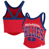 Philadelphia Phillies '47 Women's Trendy Team Rally Sporty Cropped Racerback Tank Top Discount