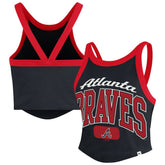 Atlanta Braves '47 Women's Trendy Team Rally Sporty Cropped Racerback Tank Top for sale