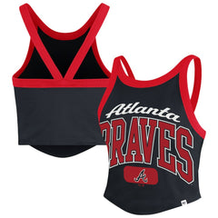 Atlanta Braves '47 Women's Trendy Team Rally Sporty Cropped Racerback Tank Top for sale