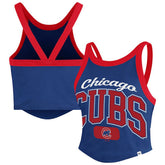 Chicago Cubs '47 Women's Trendy Team Rally Sporty Cropped Racerback Tank Top for sale