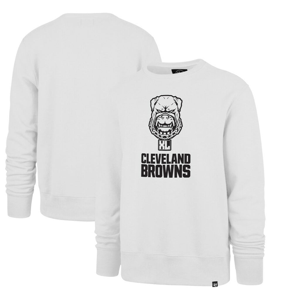Cleveland Browns '47 Dawg Pound XL Imprint Headline Sweatshirt - White - 47 brand