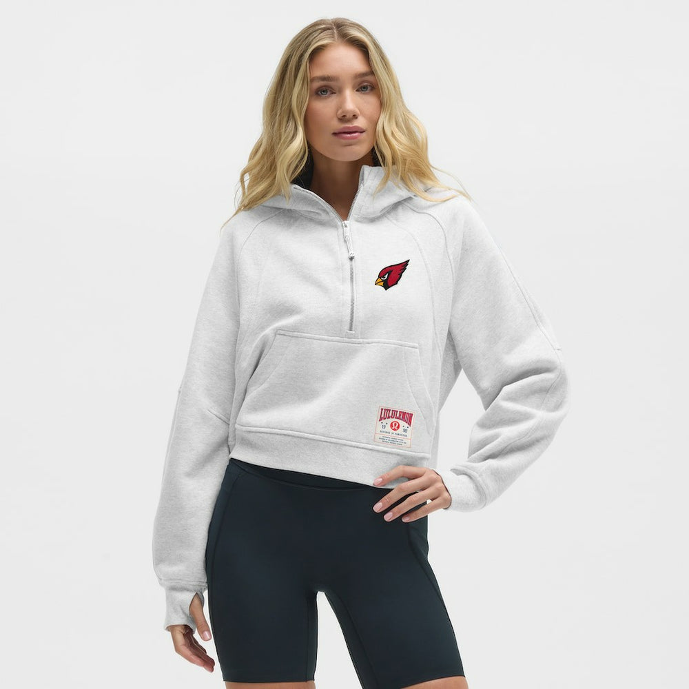 Arizona Cardinals lululemon Women's Scuba Oversized Half-Zip Hoodie - Heathered Core Ultra Light Grey - NFL