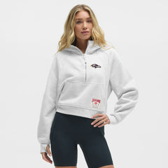 Baltimore Ravens lululemon Women's Scuba Oversized Half-Zip Hoodie - Heathered Core Ultra Light Grey - NFL
