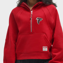 Atlanta Falcons lululemon Women's Scuba Oversized Half-Zip Hoodie - College Crimson - NFL