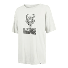 Cleveland Browns '47 Women's Dawg Pound XL Premier Sadie Oversized T-Shirt - Cream - 47 brand