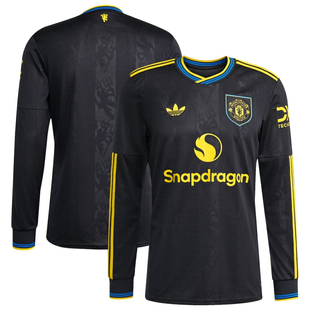 Adidas - Manchester United 2025/26 Third Replica Long Sleeve Jersey - Black